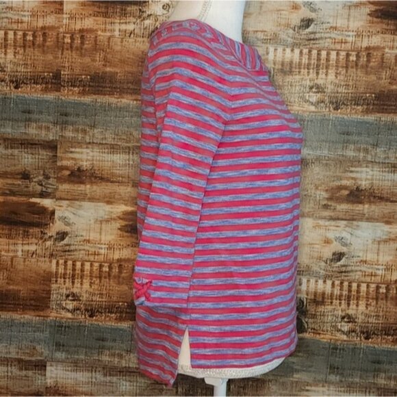 🌟 3 for $15 Deal! 🌟Talbots pink and blue striped blouse SP - Picture 3 of 7